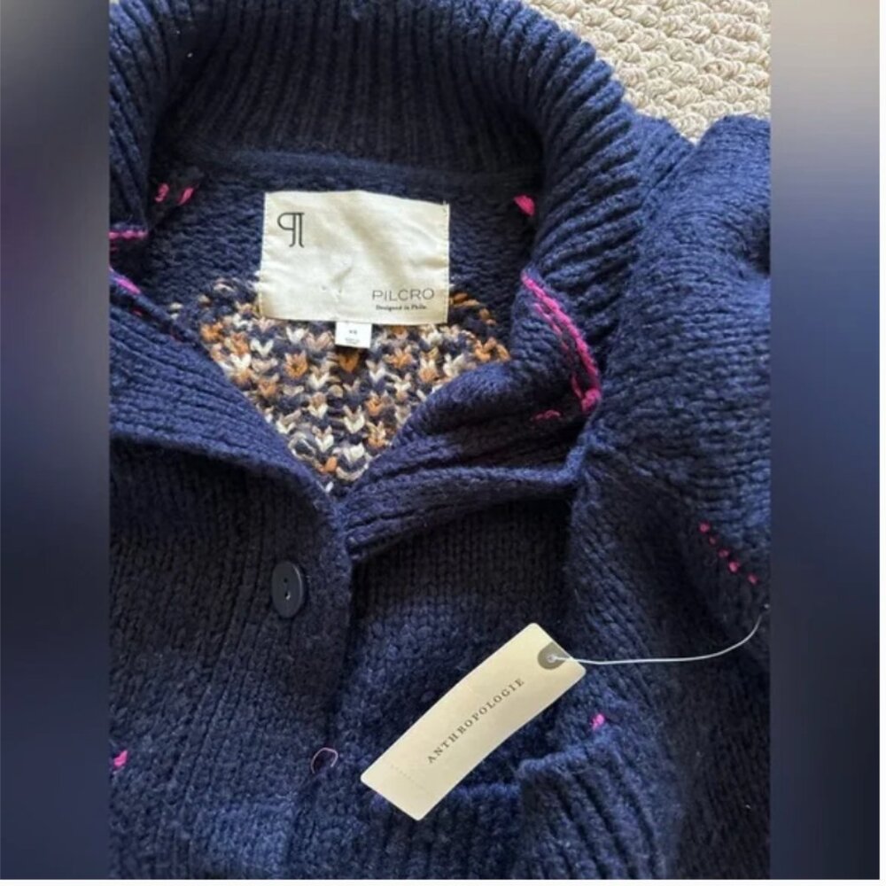 Anthropologie NWT The Jesse Dog Icon Cardigan Sweater Pilcro size XS - Picture 8 of 10